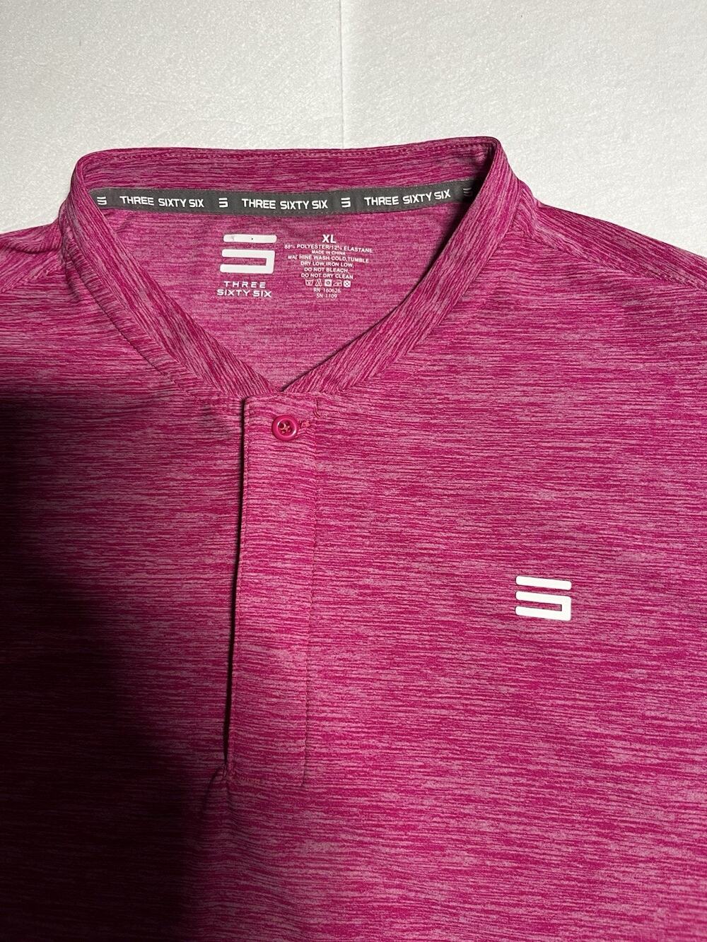 Three Sixty Six Men’s XL Golf Polo Shirt Pink Heather Stretch Performance
